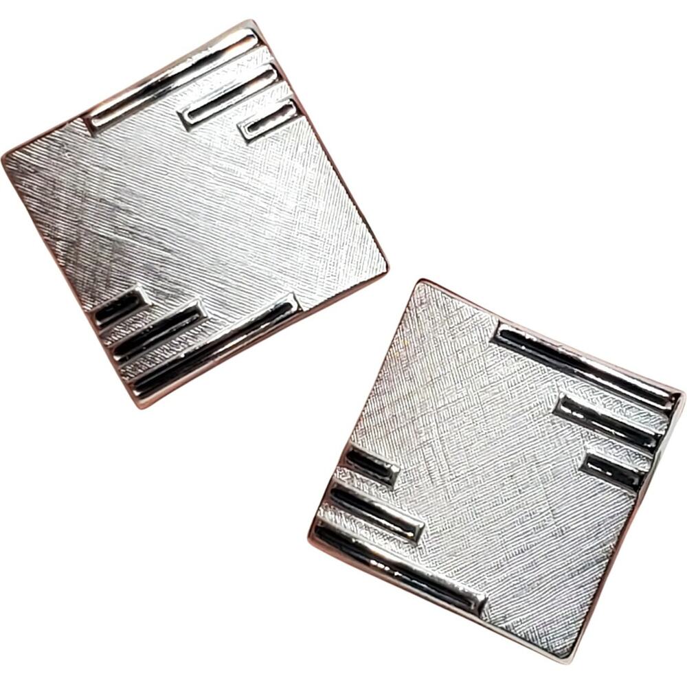 Silver Tone Swank Cufflinks Signed Vtg